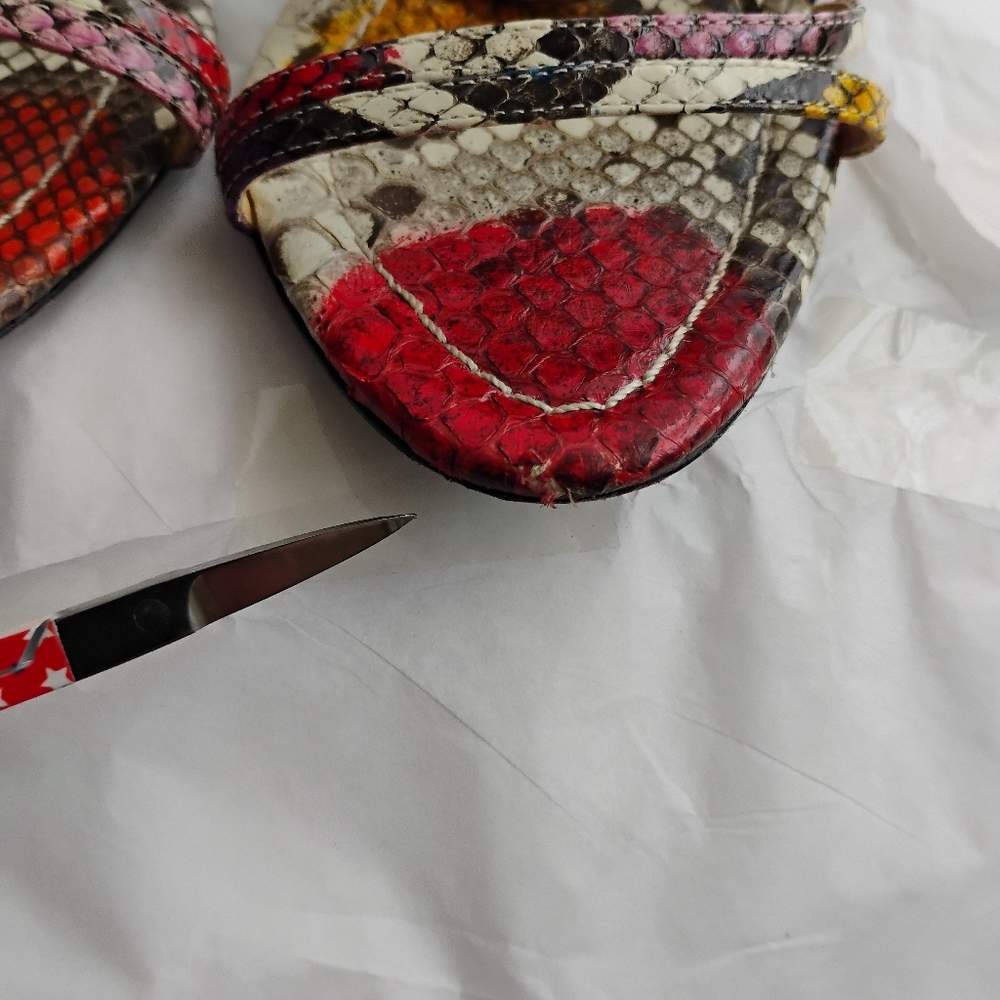 Birman Python Multicolor Heel Sandals Luxury 38.5 - image 3